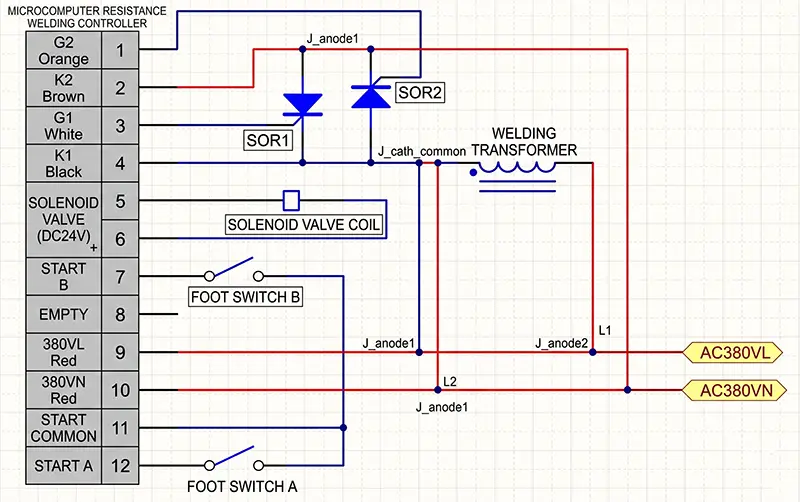 JW-SM10 メタルシールドメッシュ溶着機の配線図