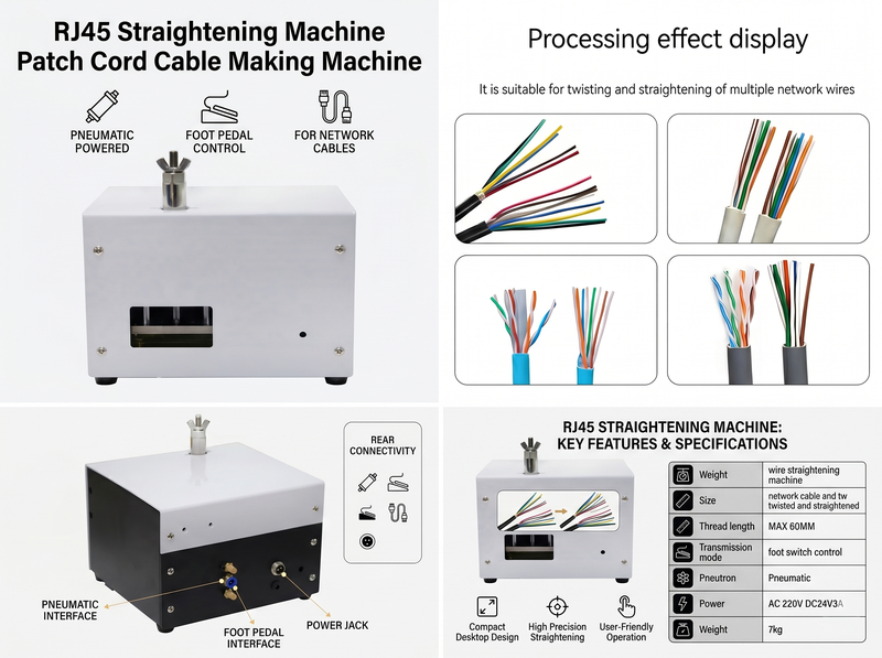 RJ45ストレートマシン パッチケーブル製造機 JW-P08