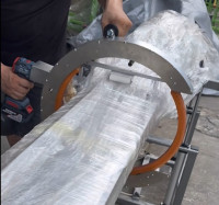 電動ハンドヘルドオービタルラッパー｜パイプ、木材、長尺製品用ポータブルストレッチフィルムマシン HROW-450 Thumb