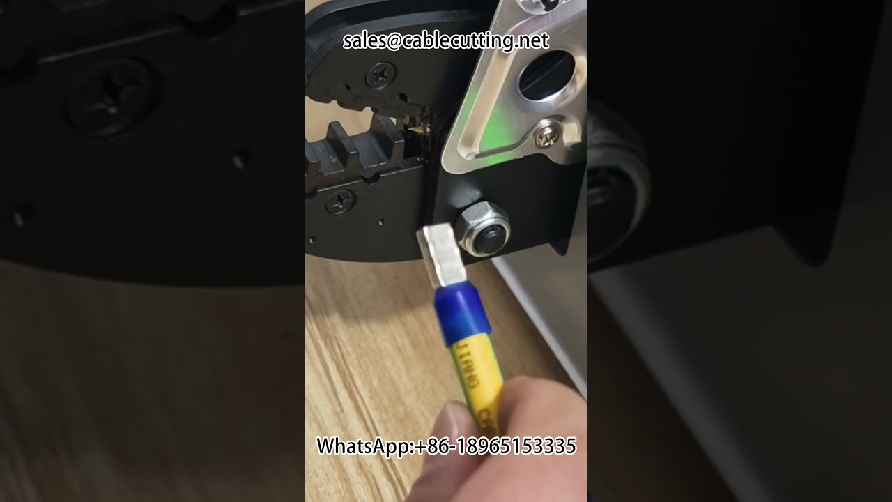 電動圧着機で25mm²チューブ端子を高速・高精度圧着｜自動化で生産性向上