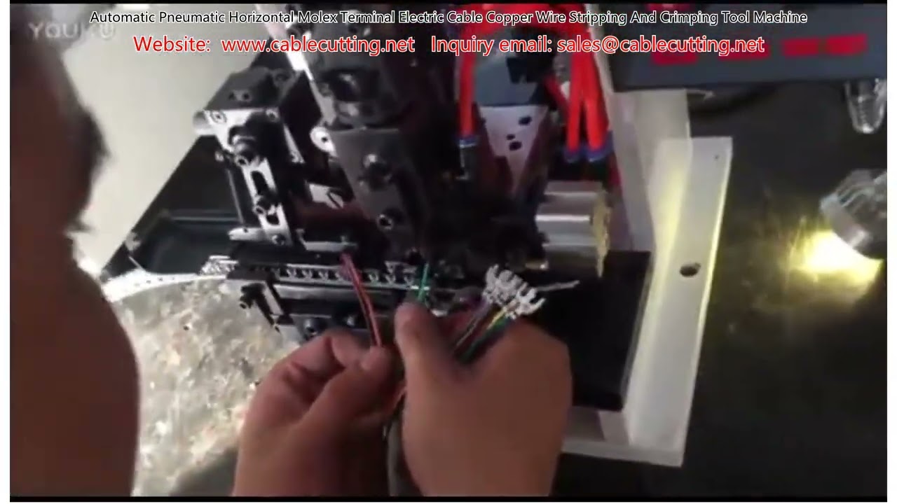 Automatic Pneumatic Horizontal Molex Terminal Electric Cable Copper Wire Stripping And Crimping Tool