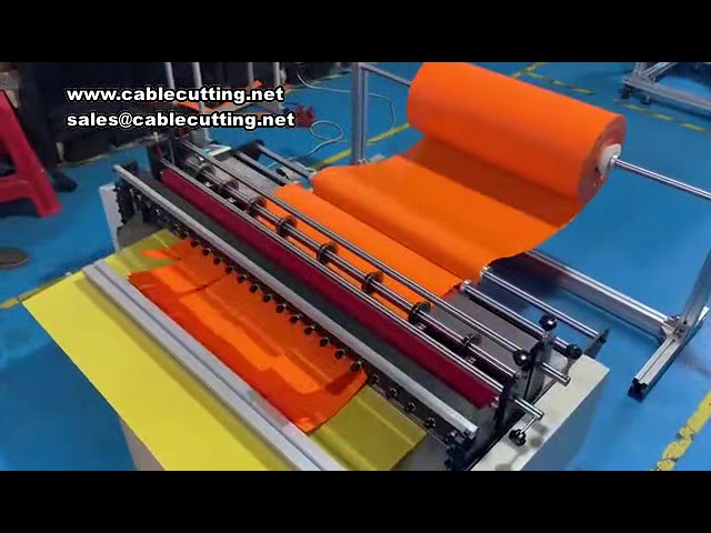 クラフト紙・壁紙・ターポリン対応 水平切断機 | 高精度産業用カッティングマシン