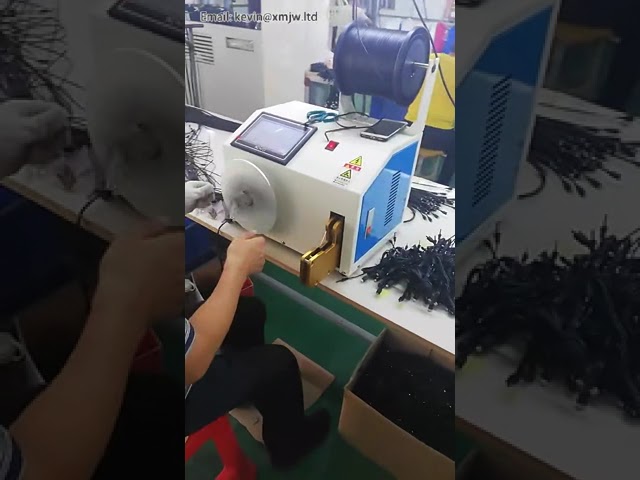 高速電動結束機｜充電ケーブル・シールド線向け自動ツイスト結束装置