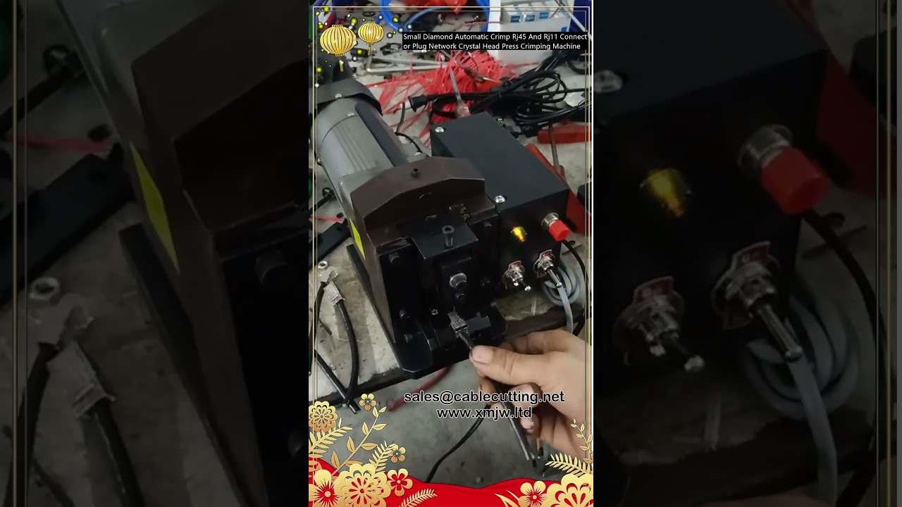 小型ダイヤモンド型自動圧着工具 RJ45/RJ11コネクタ対応 ネットワーク水晶ヘッド圧着器